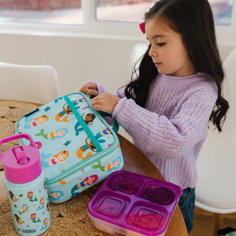 Wildkin Kids Insulated Lunch Box â€“ Durable and Reusable for School & Travel - Mermaids - Image 2